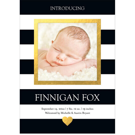 Modern Heart Baby Photo Announcements